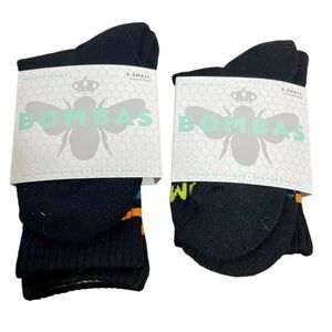 Bombas Sock Lot Bundle of 2 Pairs Xsmall Xs Black New NWT